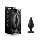 Temptasia Spank Me Butt Plug Black silicone, tapered shape with flared base for safe use