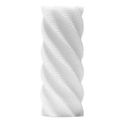 Tenga 3D Spiral Stroker with twisted white cylindrical design and spiral ridges