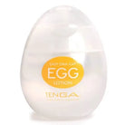 Tenga EGG Lotion in travel container: an egg-shaped bottle with ’egg’ text, perfect for travel