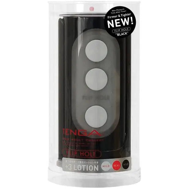 Close up of remote control in package for TENGA FLIP HOLE masturbation sleeve