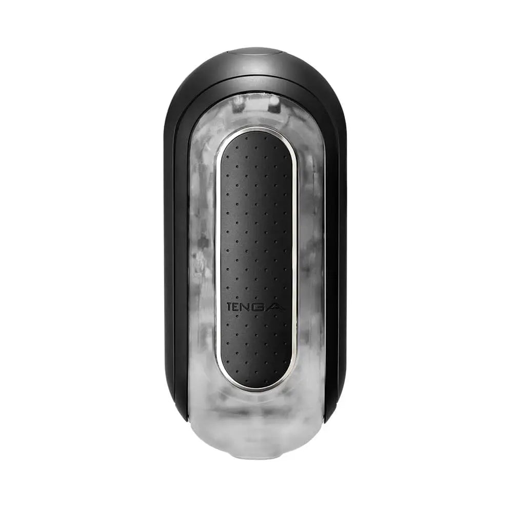 Tenga FLIP ZERO EV: Sleek oval massager with black and transparent design for intimate use