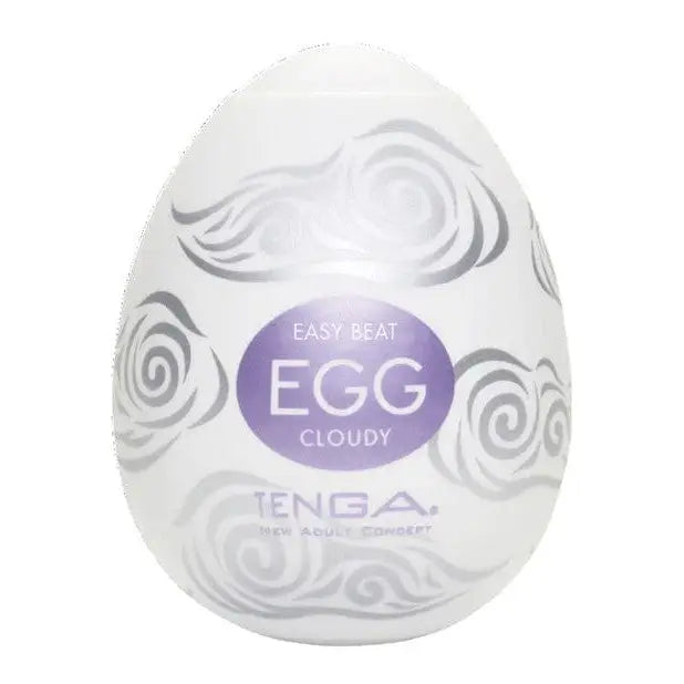 Tenga Hard Gel Egg: A white egg with a unique purple swirl pattern for an enhanced experience