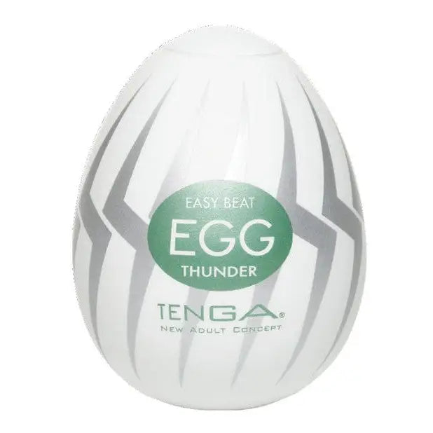 Tenga Hard Gel Egg displaying the egg thunder logo for a unique product experience