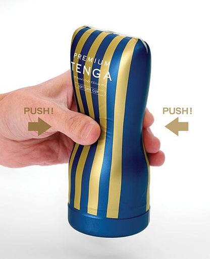 TENGA Manual Stroker Blue TENGA Premium Soft Case CUP - Disposable Masturbation Sleeve at the Haus of Shag