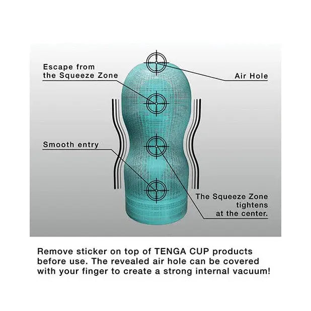 Diagram of Tenga Original Vacuum Cup Cool Edition bottle interior for enhanced satisfaction