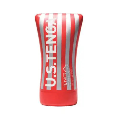 Tenga Soft Tube Cup Ultra Size alongside a bottle of red and white paint