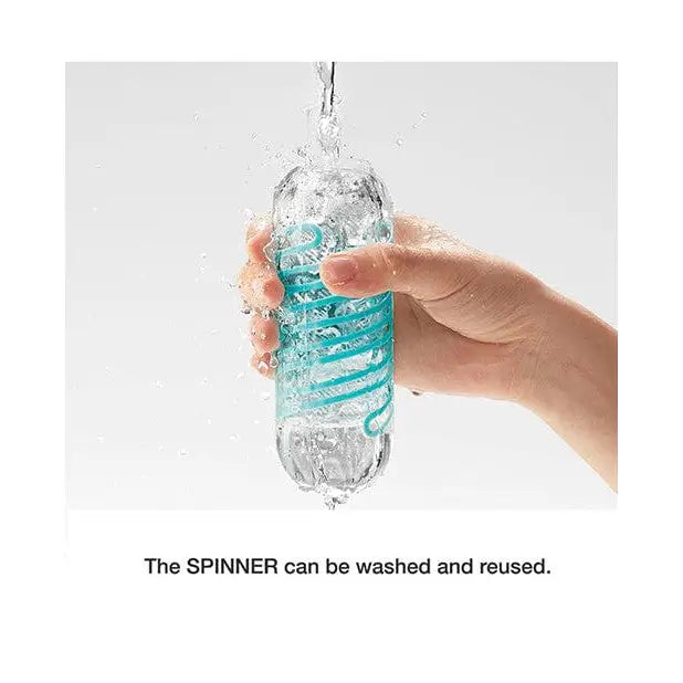 TENGA Spinner 04 - PIXEL rotating reusable sleeve filled with water in a sper water bottle