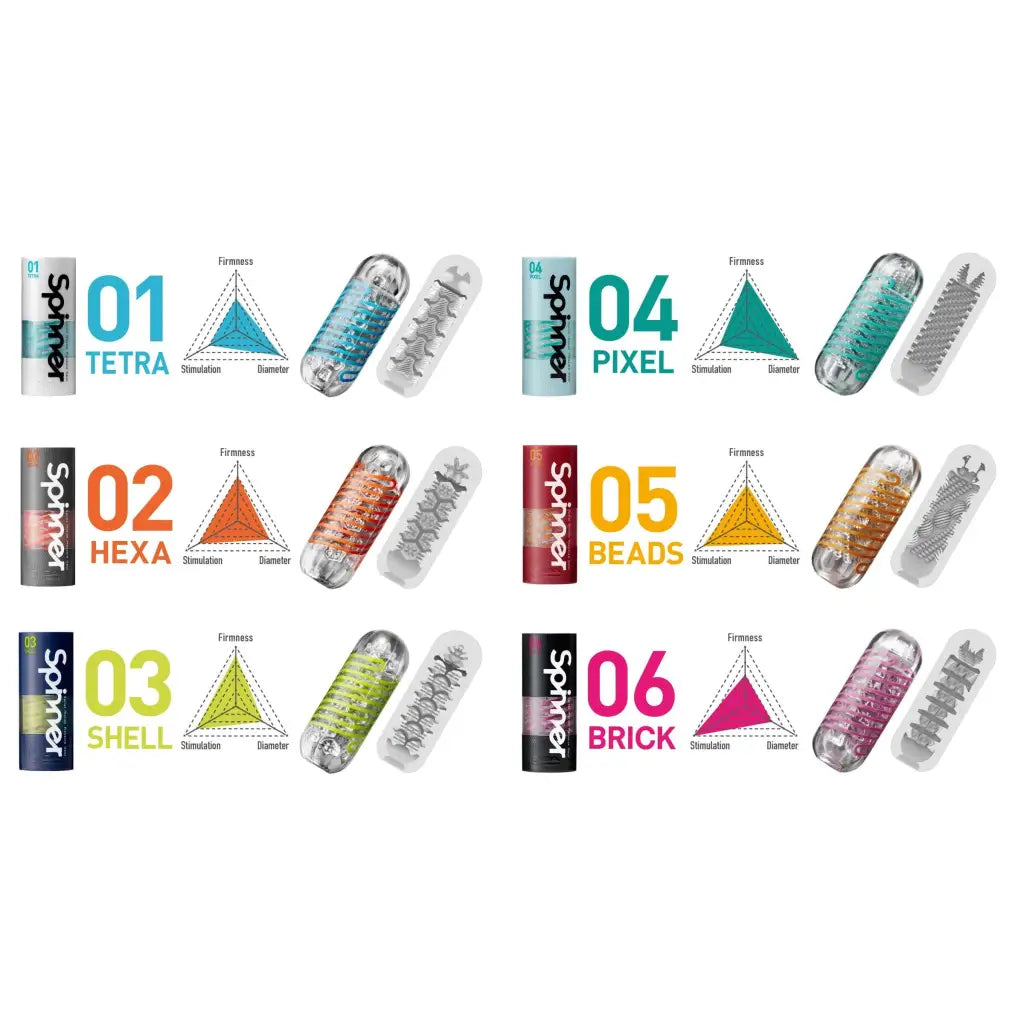 A variety of new Nike Air Max colors displayed in Tenga Spinner 05 Beads Rotating Reusable Sleeve