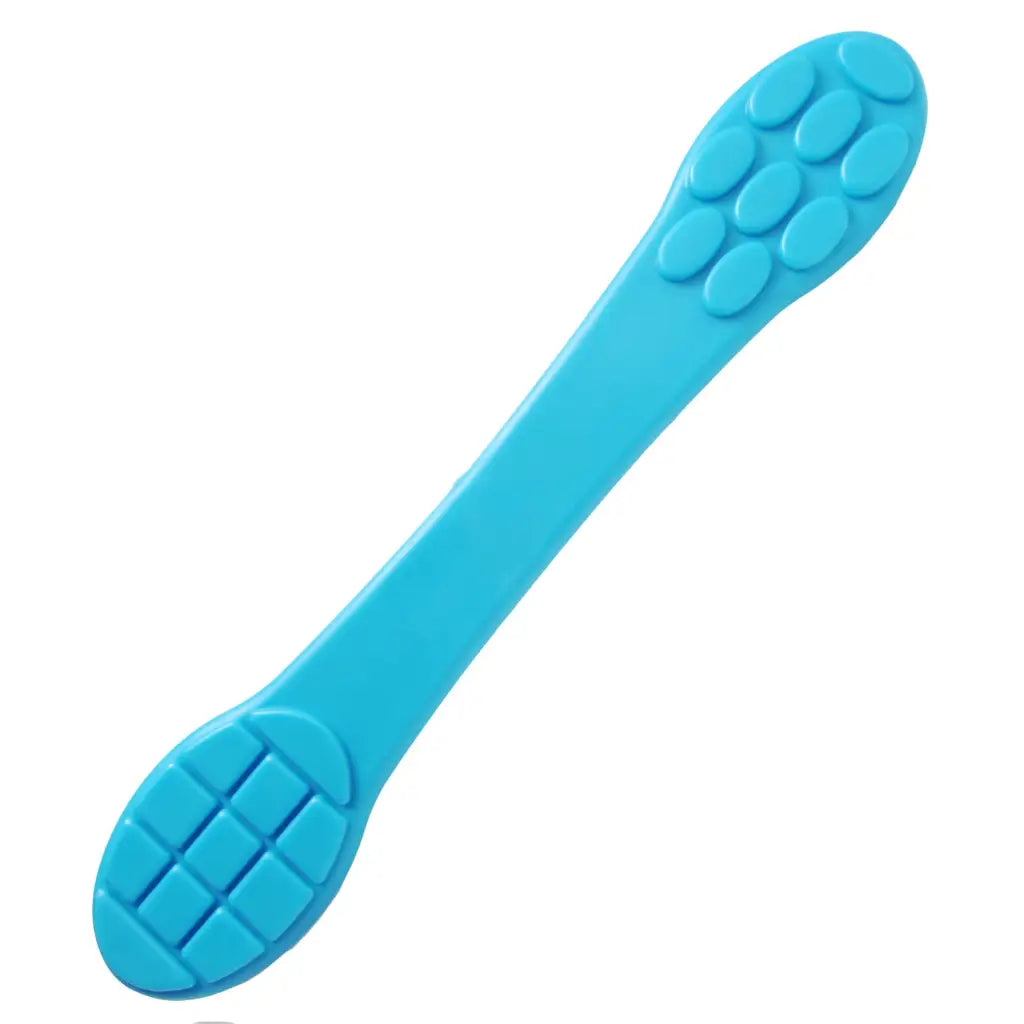 Blue silicone CBT toothbrush with paw handle from Textured Blue Silicone CBT Ball Slapper product