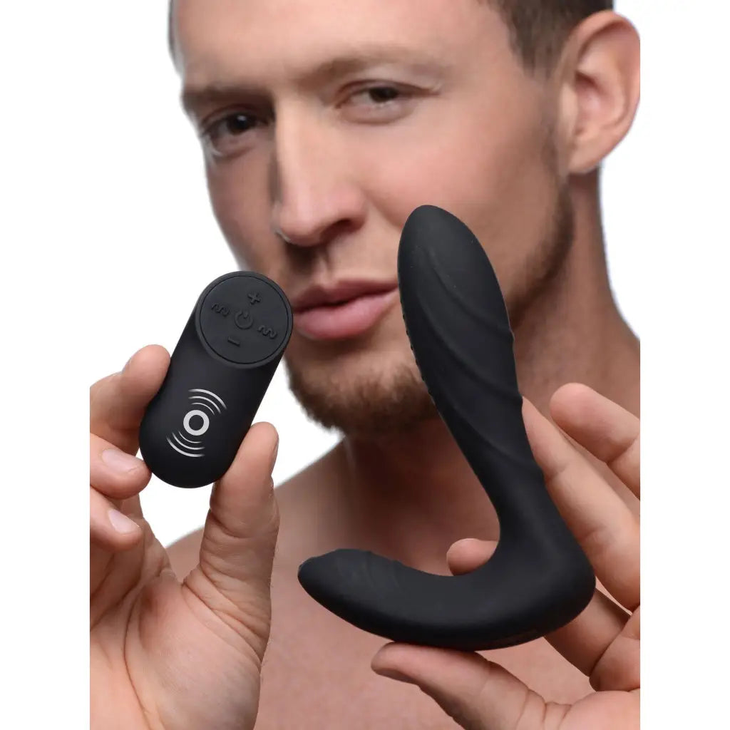 Under Control Plug Textured Silicone Prostate Vibrator With Remote Control at the Haus of Shag