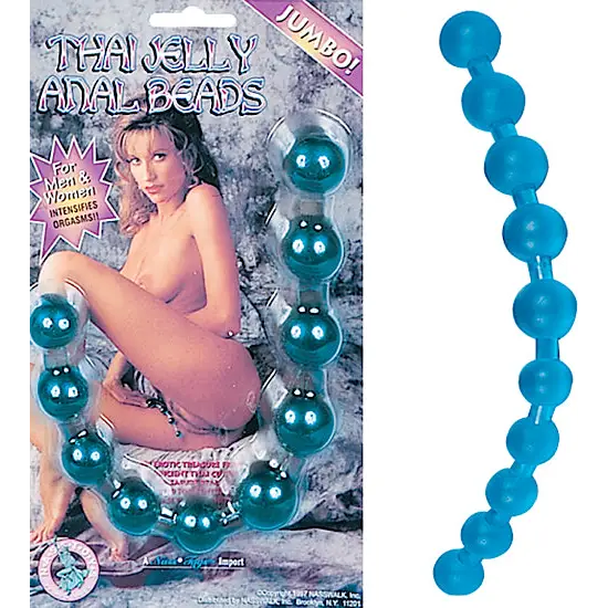 Thai Jelly Anal Beads - Blue - Anal Toys