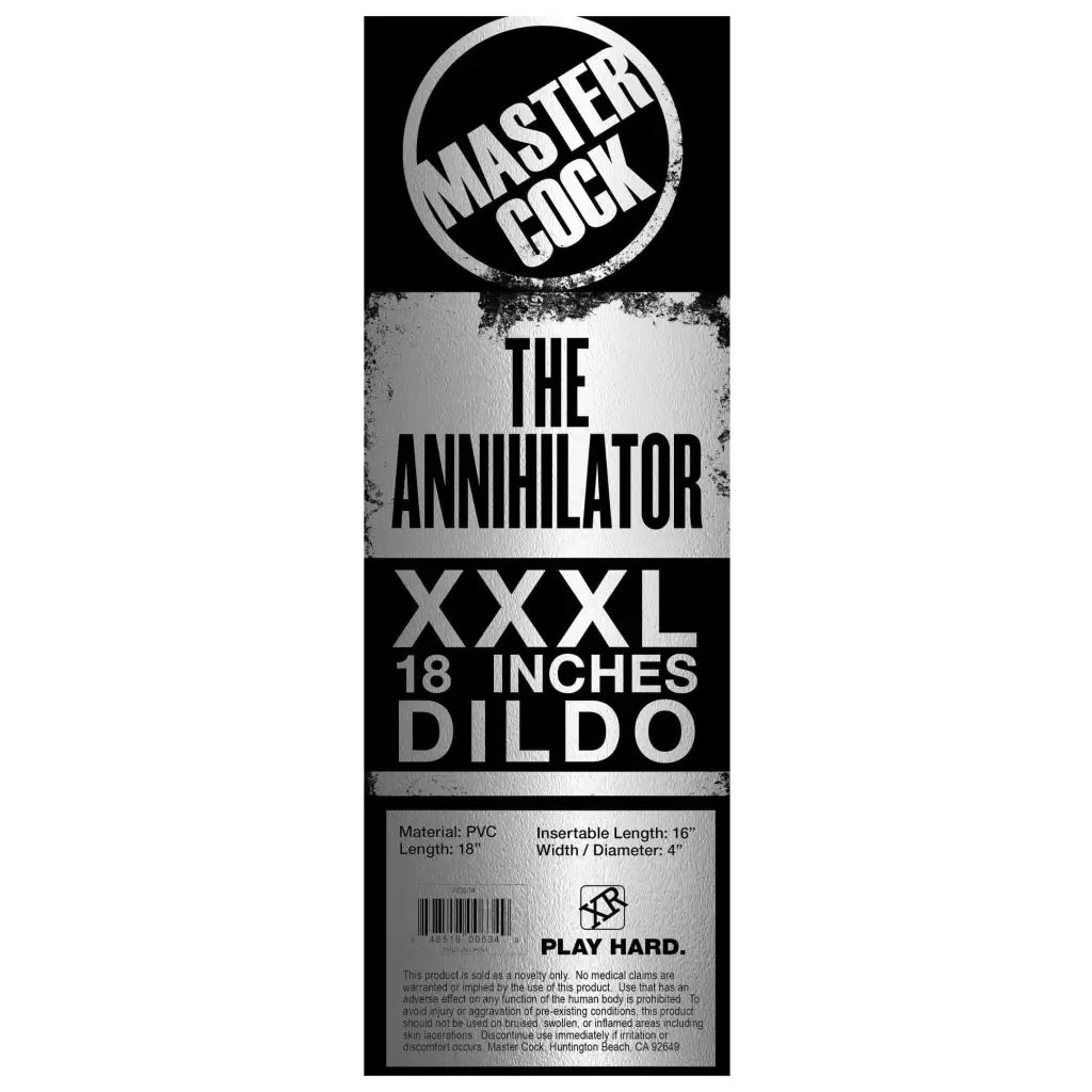 Master Cock Plug The Annihilator Xxxl 18 Inch Dildo at the Haus of Shag