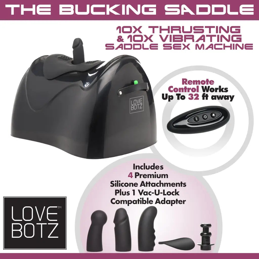 The Bucking Saddle 10x Thrusting And Vibrating Saddle Sex Machine - Black - Vibrating Machine