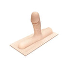 The Cowgirl Bronco - Realistic Silicone Attachment displayed on a wooden dummy with white background