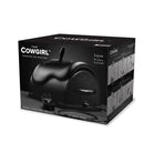 The Cowgirl Premium Sex Machine owl-shaped black and white box with handle