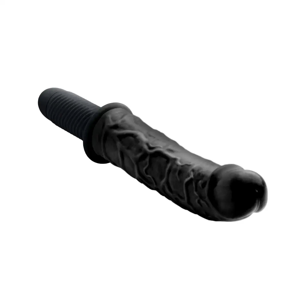 Master Series Vibrator Flesh The Curved Dicktator 13 Mode Vibrating Giant Dildo Thruster at the Haus of Shag