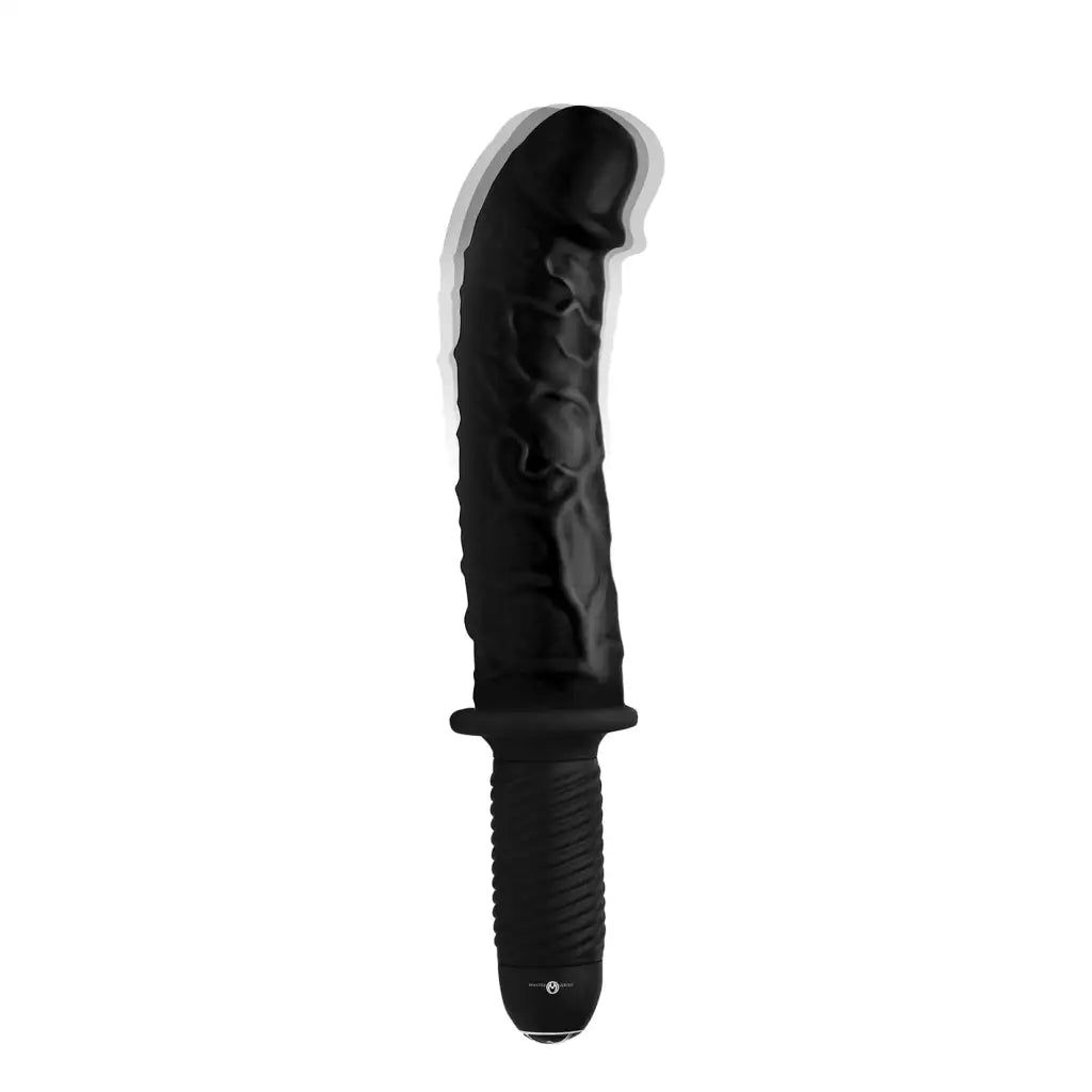 Master Series Vibrator Flesh The Curved Dicktator 13 Mode Vibrating Giant Dildo Thruster at the Haus of Shag