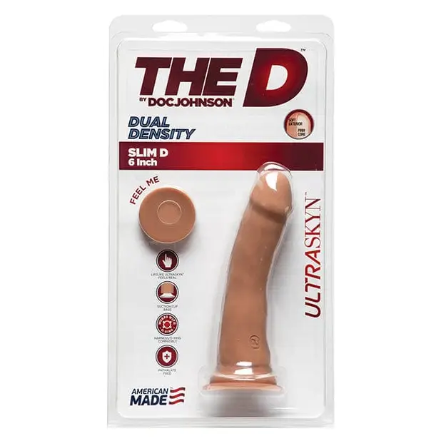 Doc Johnson Dongs & Dildos The D 6.5" Dual Density Slim D - Caramel at the Haus of Shag