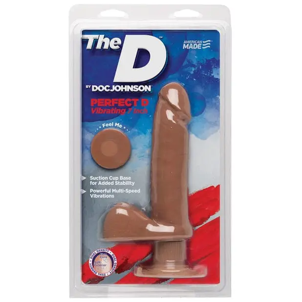 Doc Johnson Dongs & Dildos Caramel The D 7"" Perfect D Vibrating W/balls" at the Haus of Shag