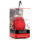 The Double Tease Rose 10x Sucking And Licking Silicone Stimulator - Red - Stimulators