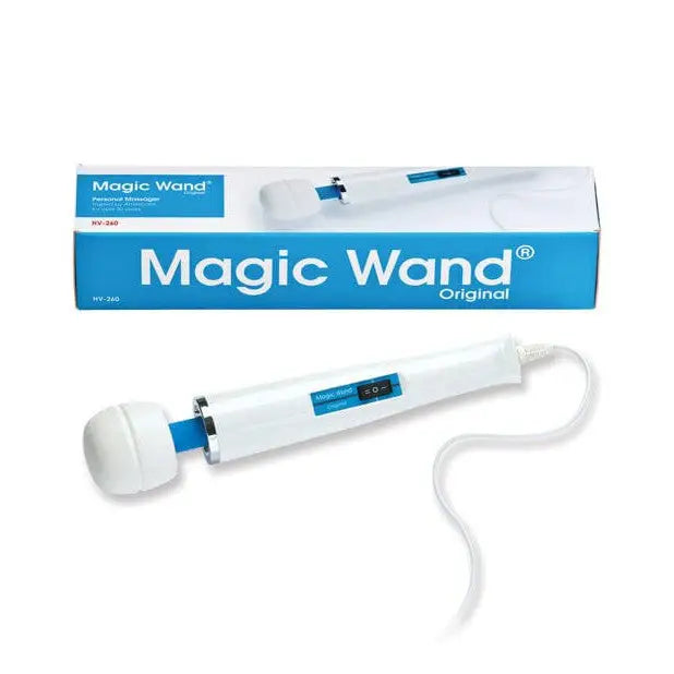 Close-up of Magic Wand® Original white electric wand and box - The Magic Wand