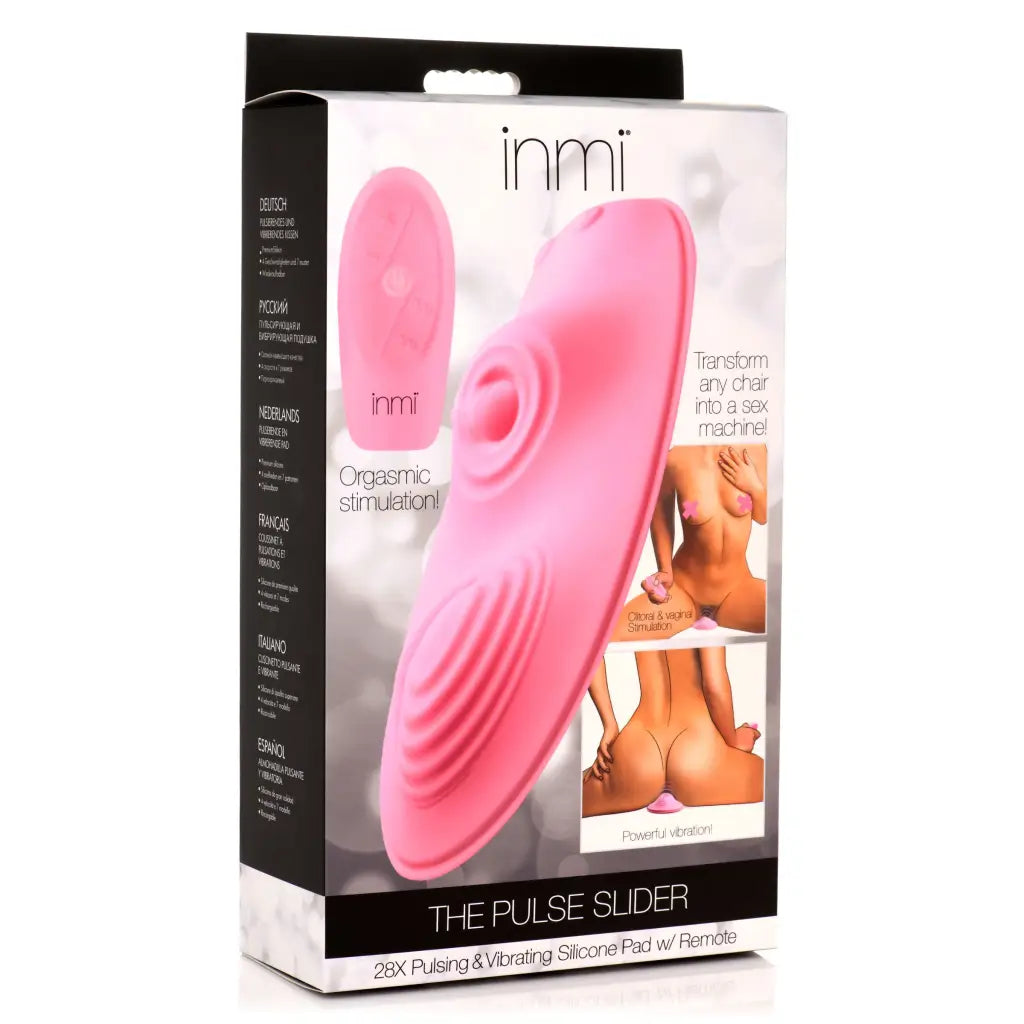 The Pulse Slider 28x Pulsing And Vibrating Silicone Pad With Remote - Pink - Stimulators