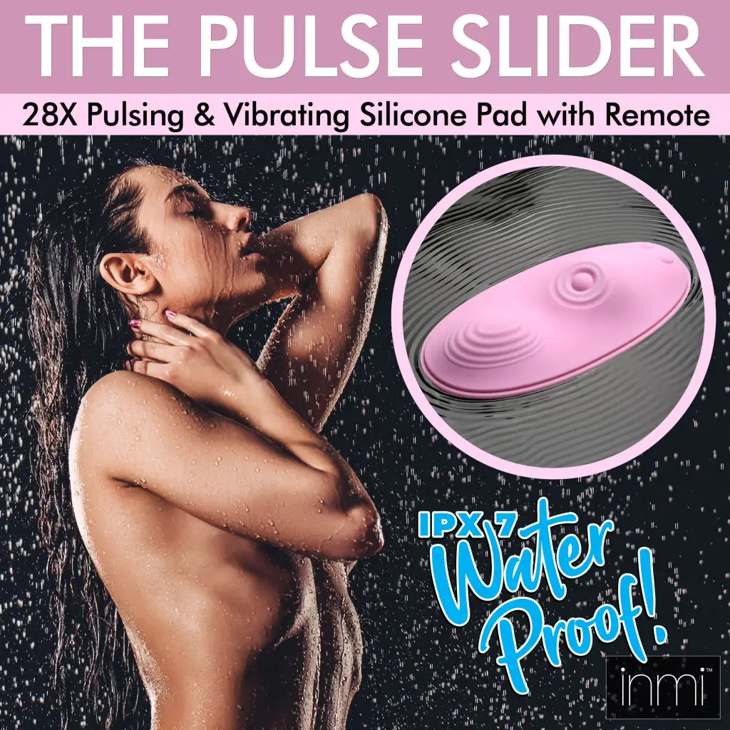 The Pulse Slider 28x Pulsing And Vibrating Silicone Pad With Remote - Pink - Stimulators