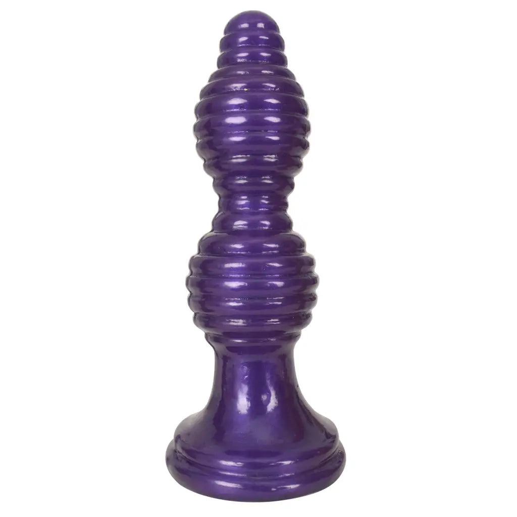 Purple Queen Ribbed Anal Plug with flared base for enhanced pleasure and safety