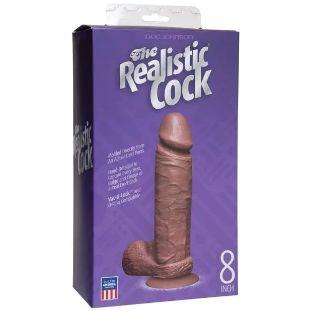 Realistic Cock FIRMSKYN 8 Inch Dildo with Balls displayed in vac u lock product