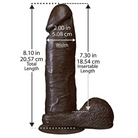 The Realistic Cock FIRMSKYN 8 Inch Dildo, chocolate colored with a long tail, vac-u-lock