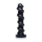 12.5 inch dildo - The Screw Giant, black spiral-shaped with a smooth, glossy surface