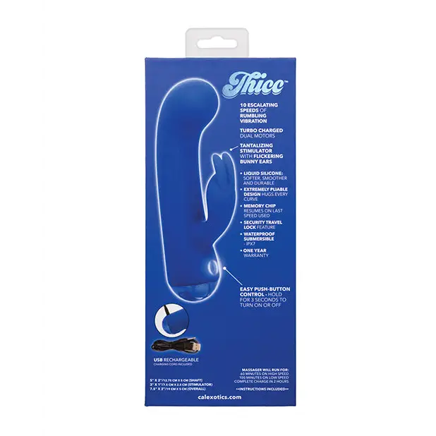 Thicc Chubby Bunny Blue silicone vibrating device - enhance your pleasure experience