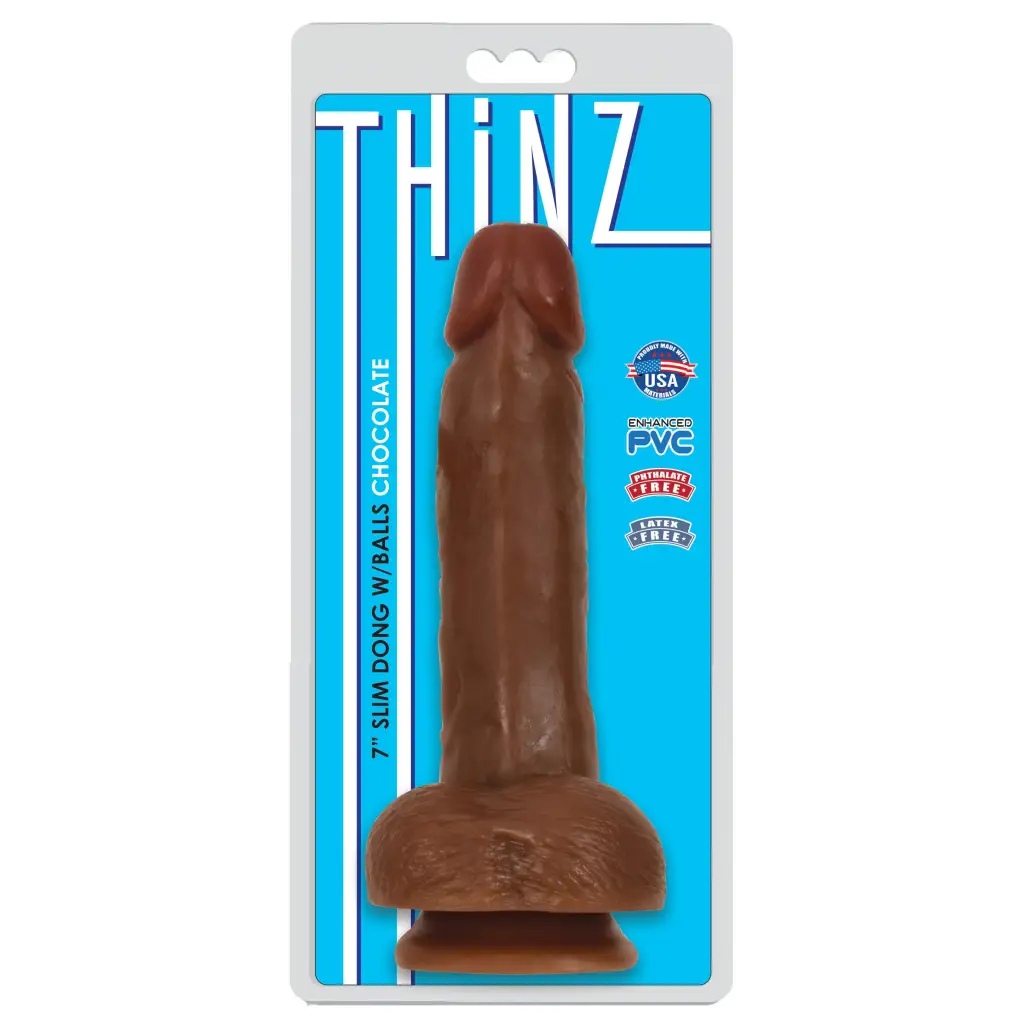 Thinz 7 Inch Slim Dildo With Balls - Realistic Dildo