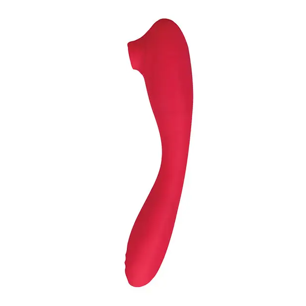 This Product Sucks Rechargeable Bendable Dual Ended Silicone Sucking Clitoral Stimulator & G-Spot Vibrator Pink