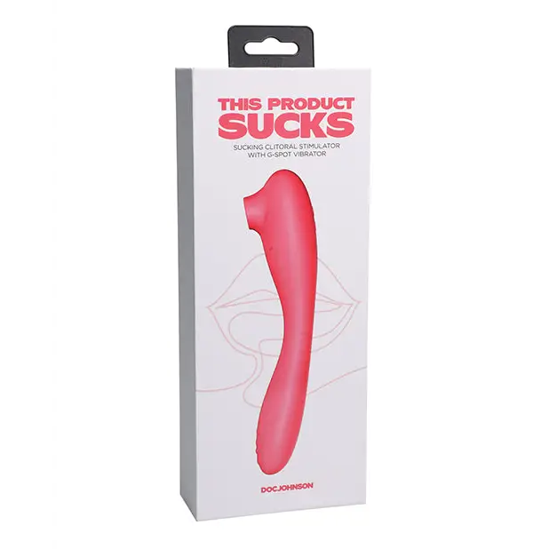 This Product Sucks Rechargeable Bendable Dual Ended Silicone Sucking Clitoral Stimulator & G-Spot Vibrator Pink - Pink