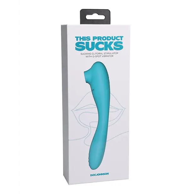 This Product Sucks Rechargeable Bendable Dual Ended Silicone Sucking Clitoral Stimulator & G-Spot Vibrator Pink - Teal