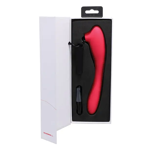 This Product Sucks Rechargeable Bendable Dual Ended Silicone Sucking Clitoral Stimulator & G-Spot Vibrator Pink