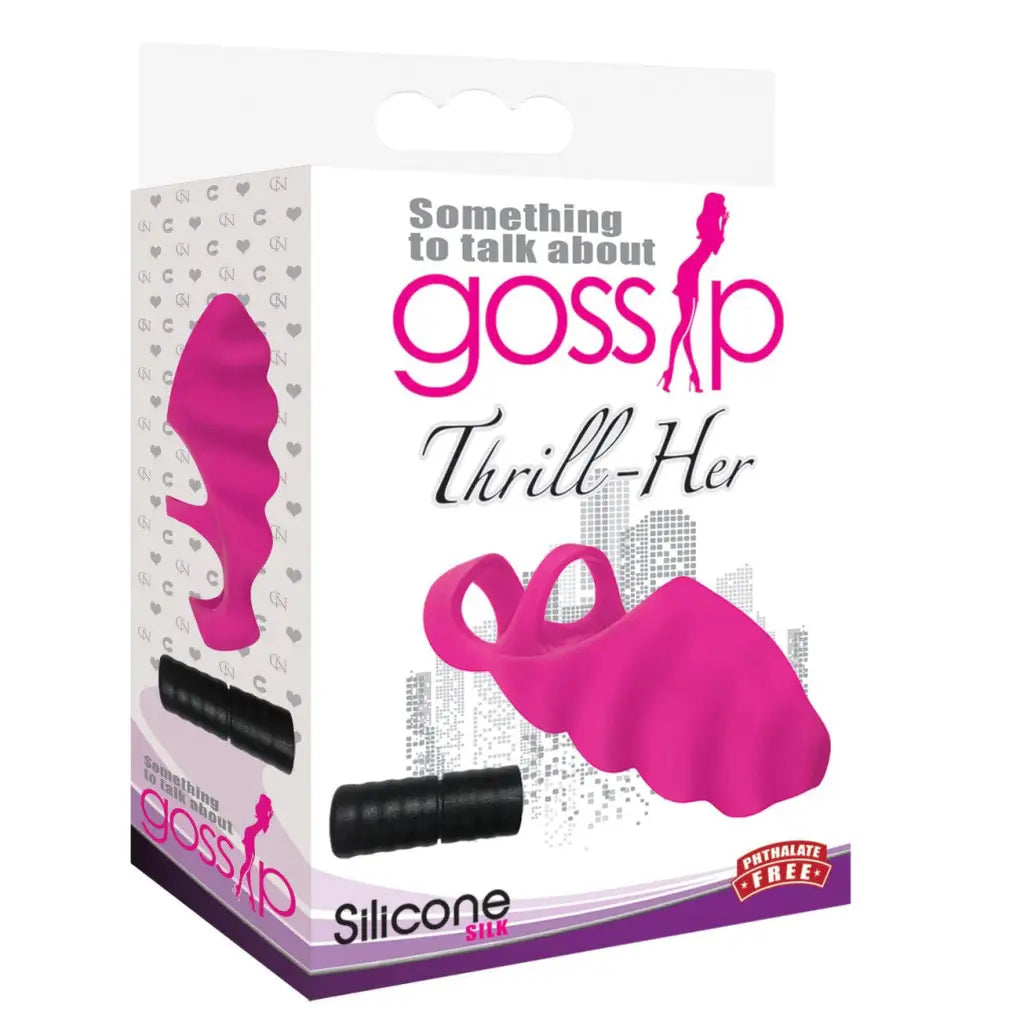 Pink Thrill-her silicone finger vibrator with curved shape and remote control