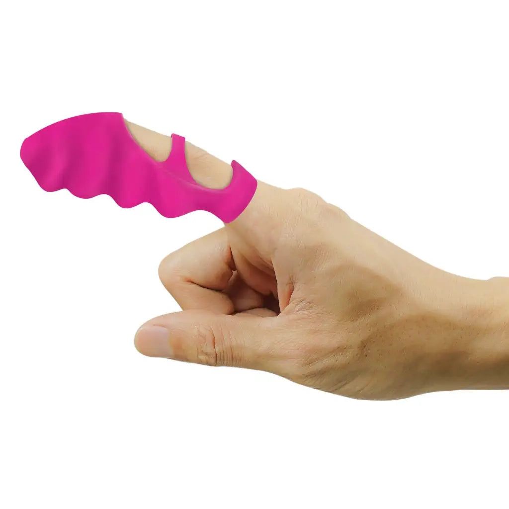 Curve Novelties Vibrator Pink Thrill-her Silicone Finger Vibrator at the Haus of Shag