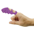 Purple silicone finger vibrator with wavy ridges - Thrill-her Silicone Finger Vibrator