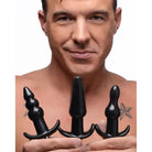 Frisky Plug Black Thrill Trio Anal Plug Set at the Haus of Shag