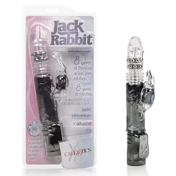 CalExotics Vibrator Thrusting Orgasm Bunny Vibe - Black at the Haus of Shag