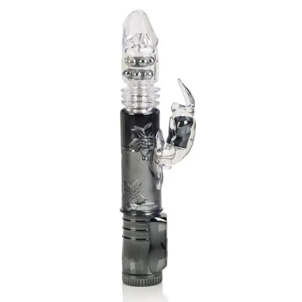 CalExotics Vibrator Thrusting Orgasm Bunny Vibe - Black at the Haus of Shag