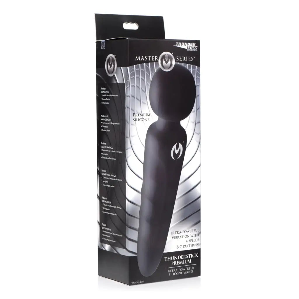 Master Series Vibrator Thunderstick Premium Ultra Powerful Silicone Rechargeable Wand at the Haus of Shag