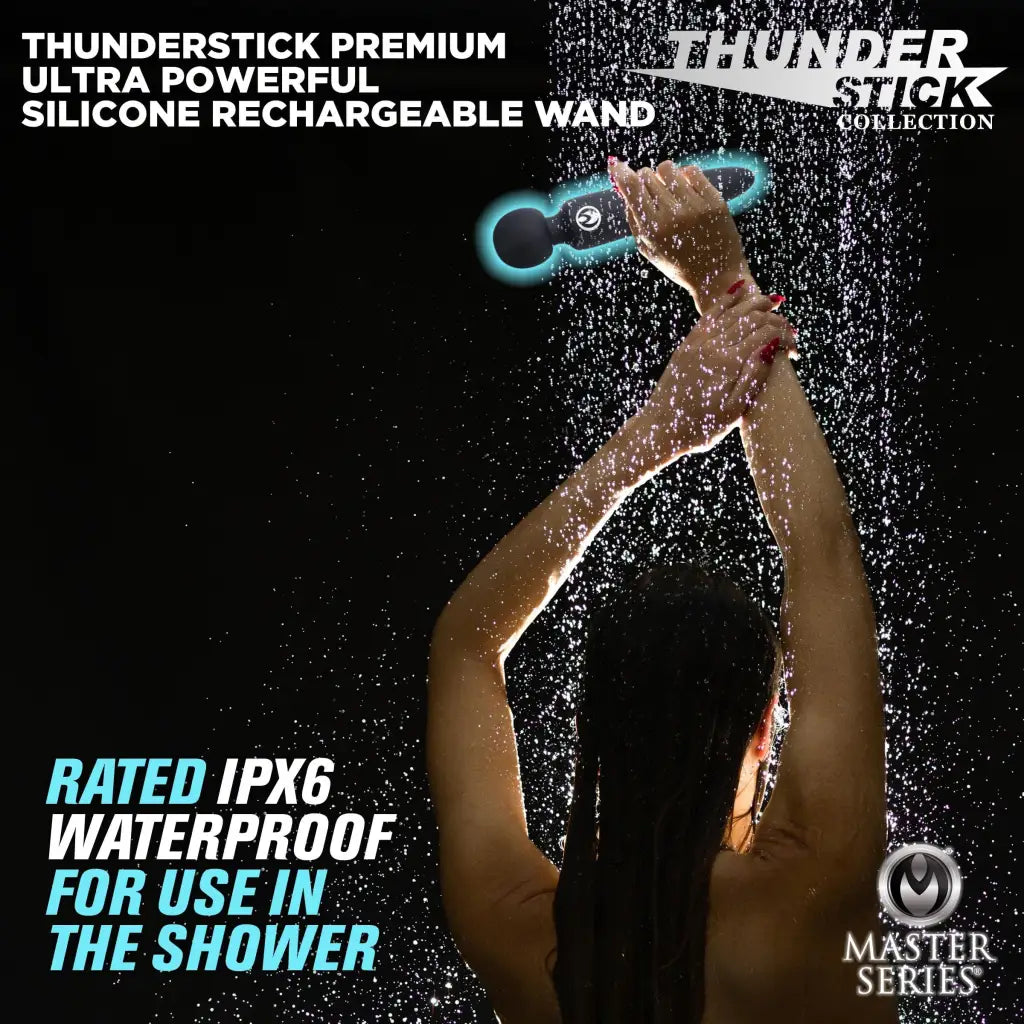 Master Series Vibrator Thunderstick Premium Ultra Powerful Silicone Rechargeable Wand at the Haus of Shag