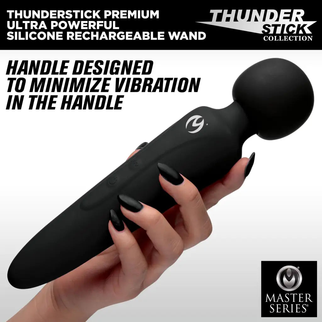 Master Series Vibrator Thunderstick Premium Ultra Powerful Silicone Rechargeable Wand at the Haus of Shag