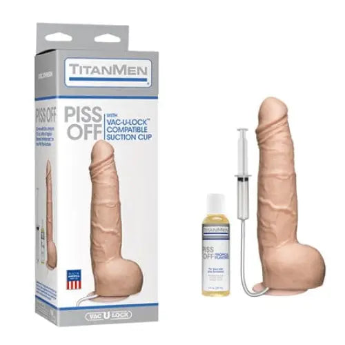 Flesh-colored device with suction cup vanilla from Titanmen - Pissoff w suction and accessories