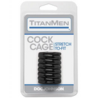 Titanmen Tools Cock Cage featuring a black coil for the tamn coil