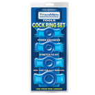 Doc Johnson Penis Enhancement Blue Titanmen Tools Cock Ring Set at the Haus of Shag