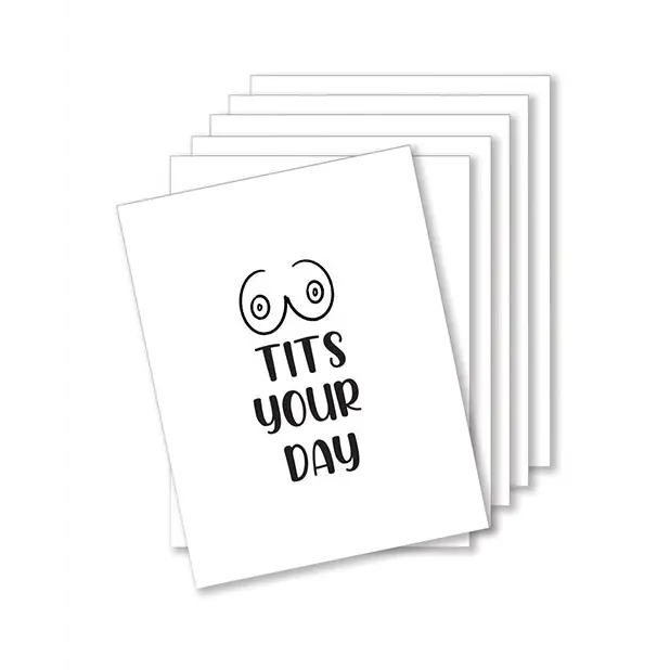 Tits Your Day Naughty Greeting Card - Pack Of 6 - Party Supplies